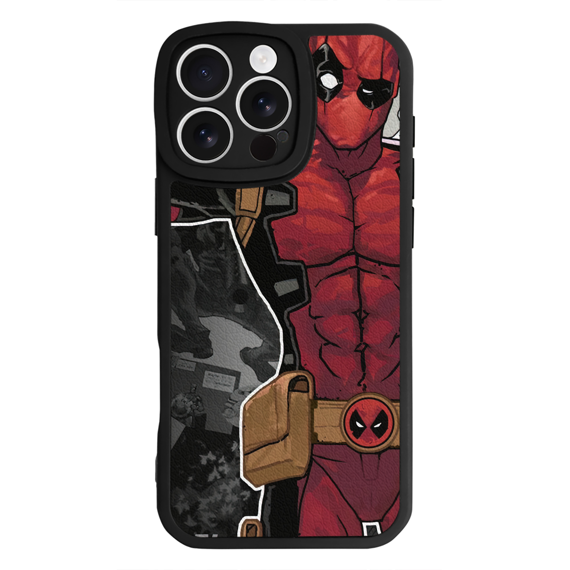 （画像用） Deadpool デッドプール 【iPhone 16シリーズ対応】シリコンスマホケース（レザー調） 材質：シリコン